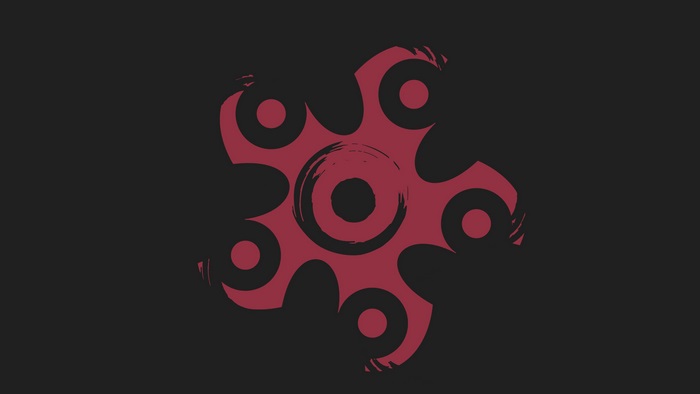 Abstract red symbol on black background