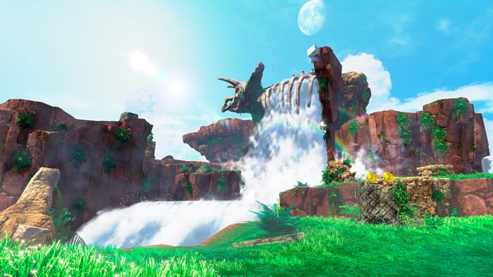 4K Super Mario Odyssey Triceratops Waterfall