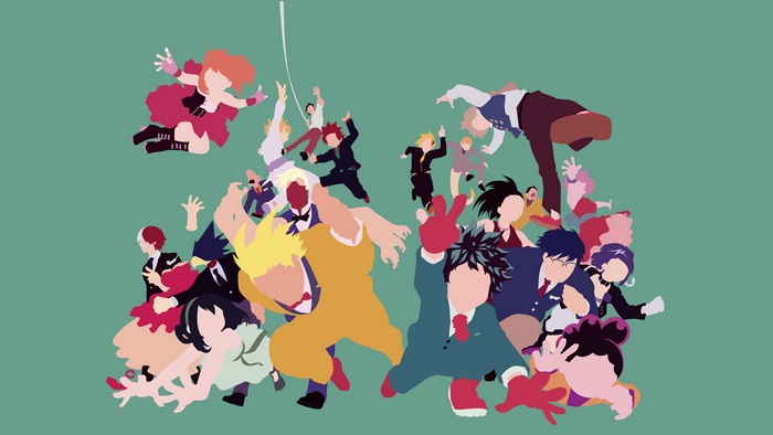 My Hero Academia characters in minimalist style