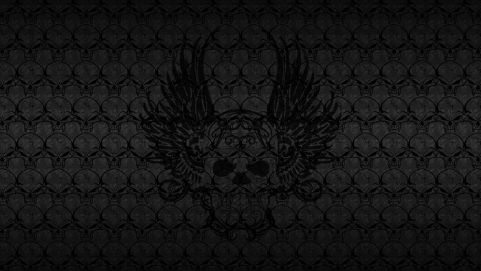 Dark 4K Gothic Skull with Wings Pattern