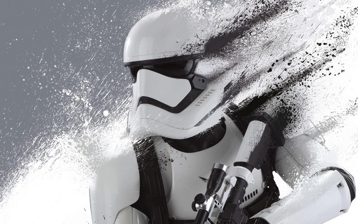 Stormtrooper from Star Wars with paint splatter effect