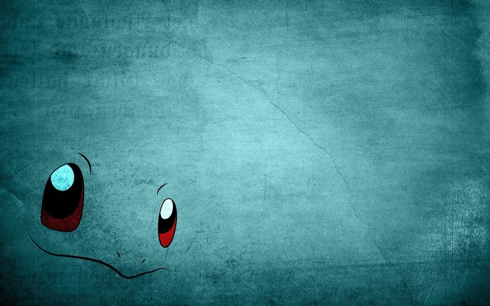Squirtle from Pokemon minimalist blue background