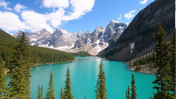 Moraine Lake and Mountains in Banff National Park, Canada