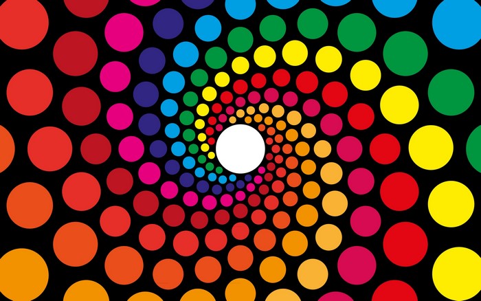 Colorful abstract spiral of circles