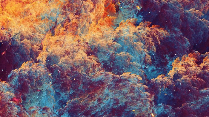 Colorful abstract smoke clouds digital art