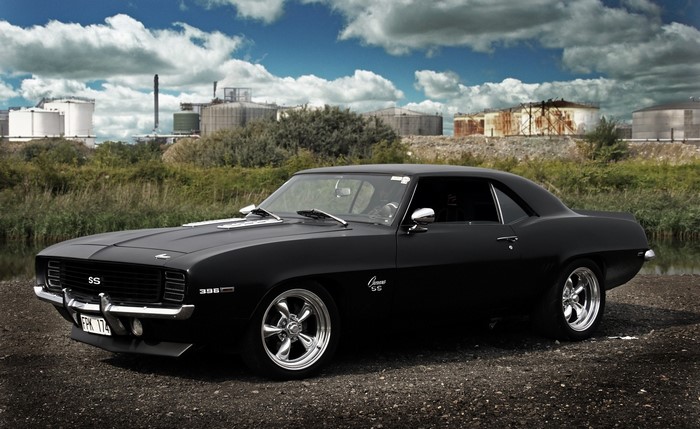 Black 1969 Chevrolet Camaro SS parked outdoors