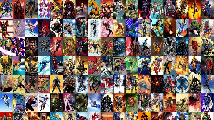 Collage of Marvel Comics Heroes