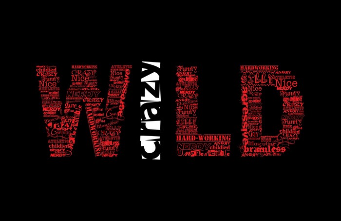 The word WILD made of smaller words