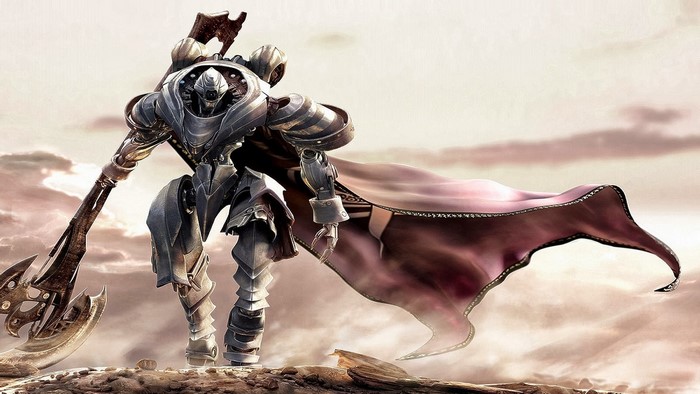 Robot warrior with axe and cape from RF Online