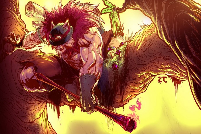Teemo from League of Legends in a forest