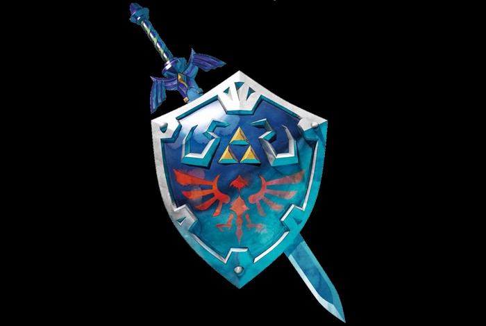 The Master Sword and Hylian Shield from The Legend of Zelda