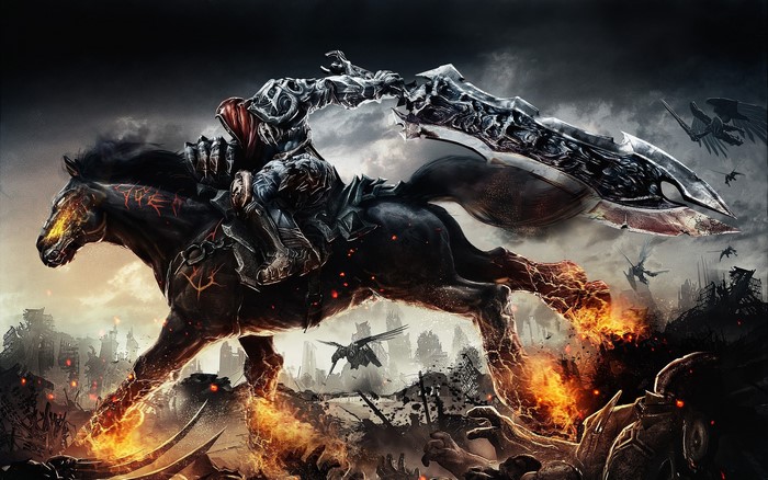 War from Darksiders on a flaming horse