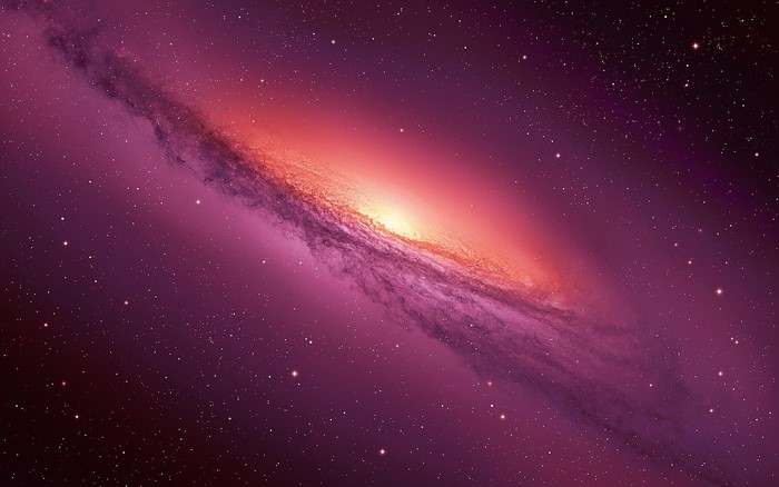 Stunning Purple Galaxy with Bright Center and Stars