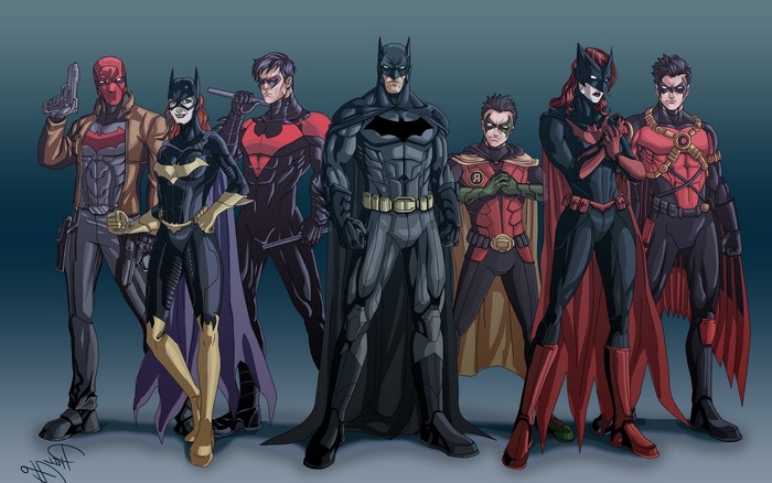 Batman Family in Dynamic Hero Poses