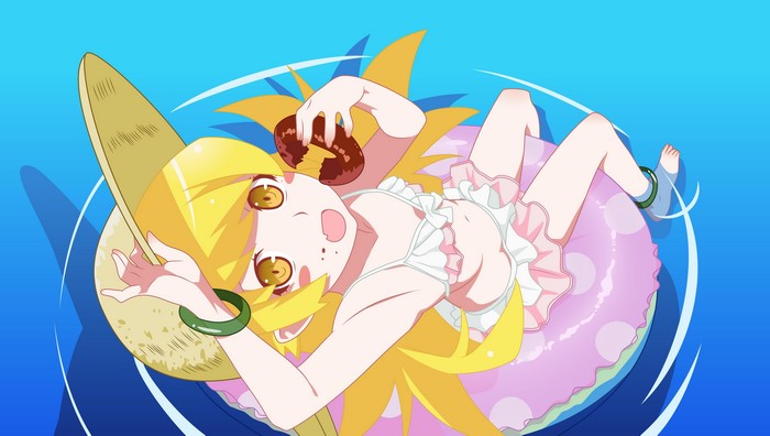 Oshino Shinobu from Monogatari Series eating a donut