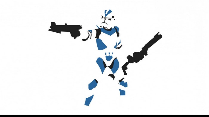 Clone Trooper from Star Wars with blasters
