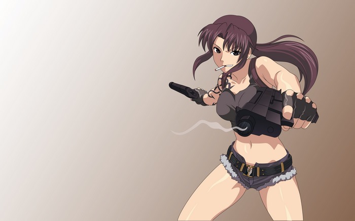 Revy from Black Lagoon holding guns