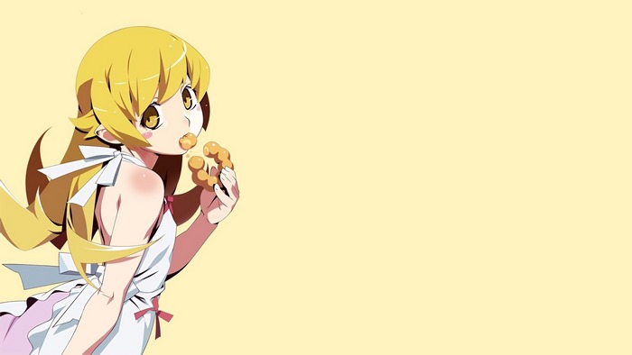 Oshino Shinobu from Monogatari Series eating donuts
