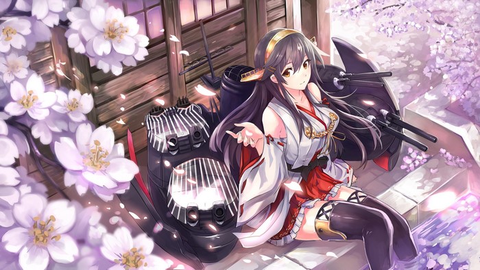 Haruna from Kantai Collection with Cherry Blossoms