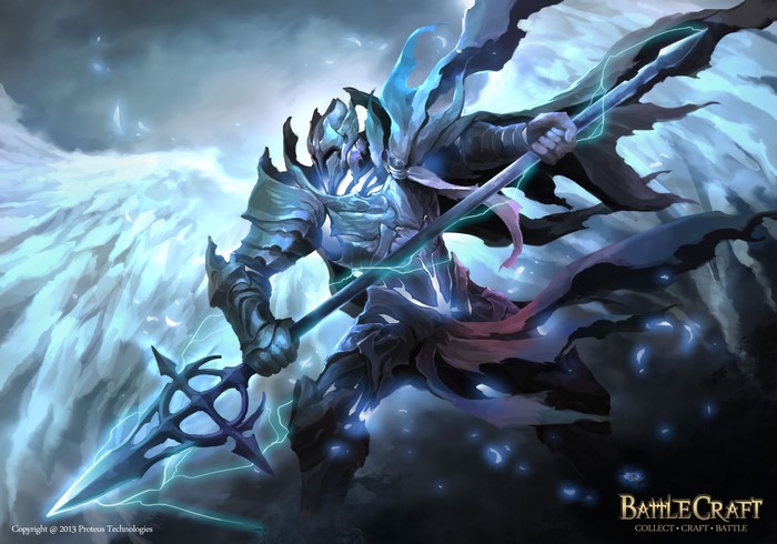 Knight with spear and wings in BattleCraft