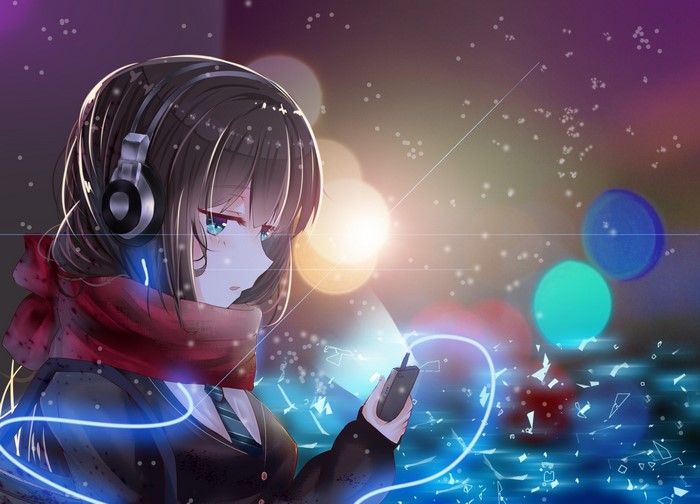 Shibuya Rin from The Idolmaster Cinderella Girls with headphones