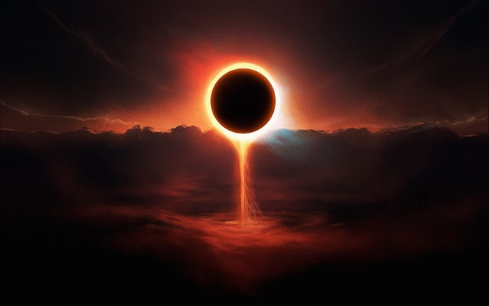 Fantasy art eclipse planet space art