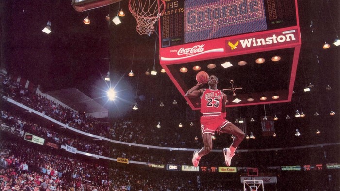 Michael Jordan Mid-Air Dunk Chicago Bulls Jersey