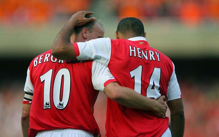 Dennis Bergkamp and Thierry Henry of Arsenal