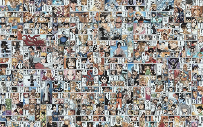 Manga collage from various anime series