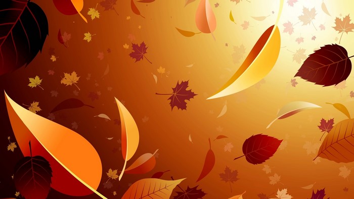 Digital art of falling autumn leaves