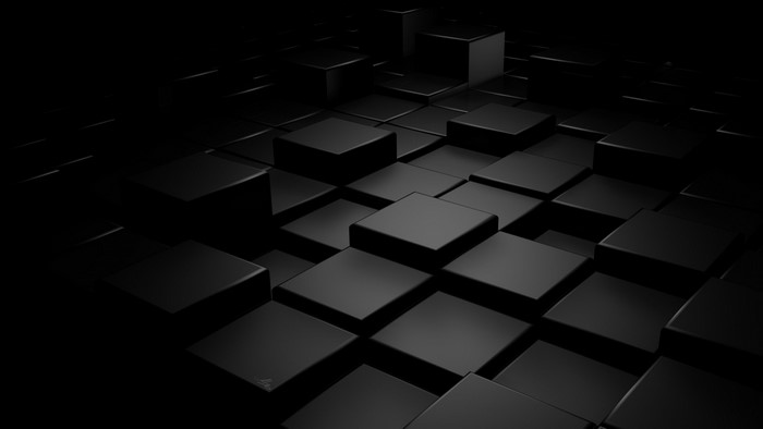 Dark 3D Cubes Abstract Background