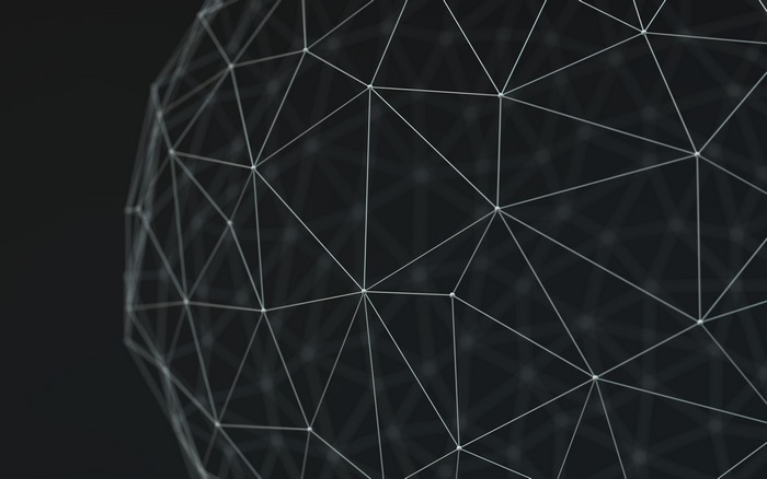 Abstract geometric sphere with connected lines
