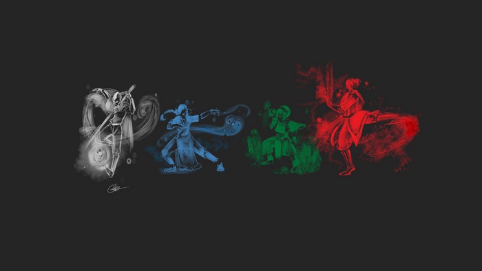 Avatar: The Last Airbender characters in elemental styles