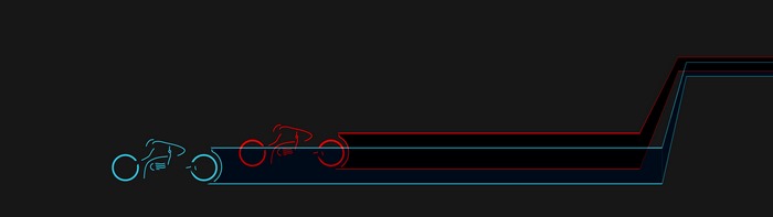 Tron style light cycles racing