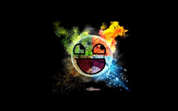 Awesome Face with Four Seasons Elements