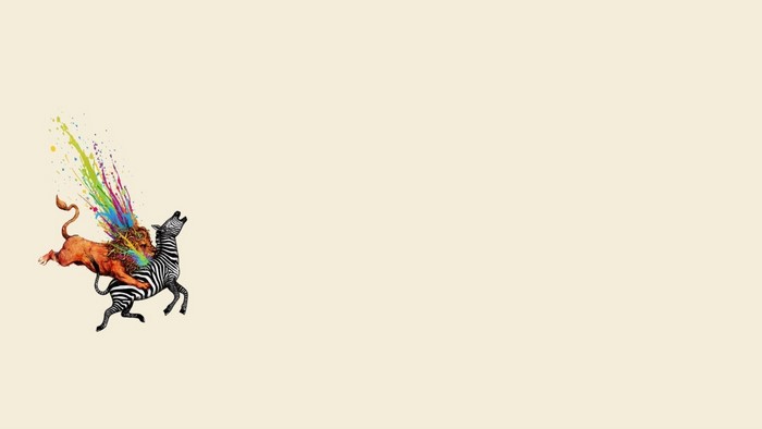 Lion and Zebra with Colorful Splashes