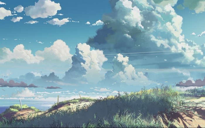 Clouds and Grass Landscape