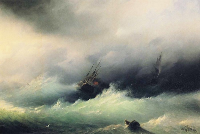 The Ship in a Storm by Ivan Aivazovsky