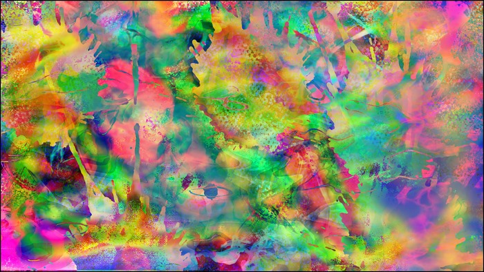 Abstract psychedelic digital art with bright colors