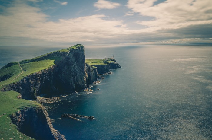 Cliffside Lighthouse Overlooking the Ocean