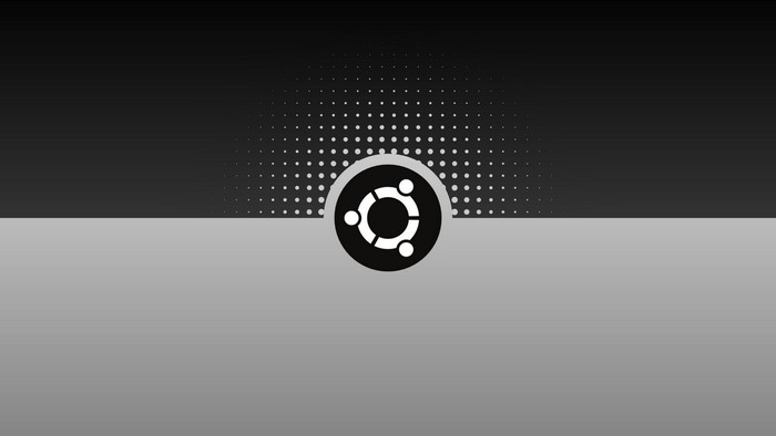 Ubuntu logo on a dark and light background