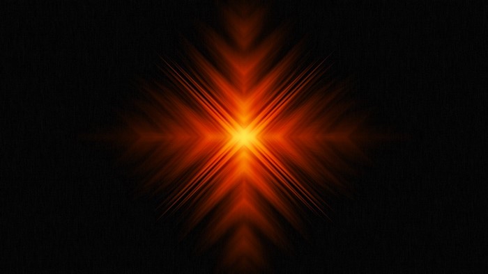 Orange Abstract Glowing Light with Lens Distortion
