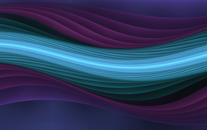Abstract wavy lines of purple, teal, and blue