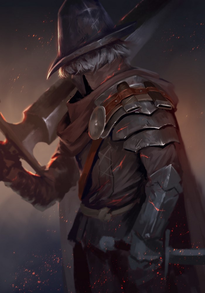 Warrior with a hat and armor from Dark Souls III