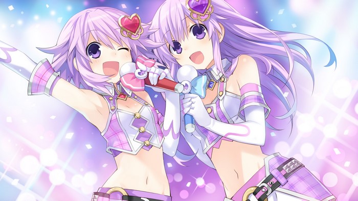Neptune and Nepgear from Hyperdimension Neptunia singing