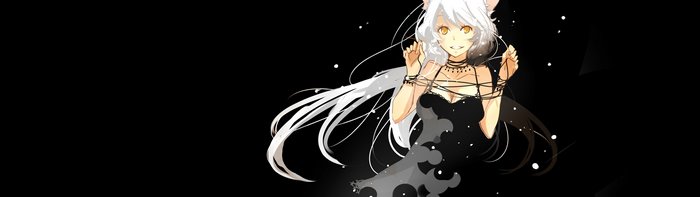 Anime girl with white hair and cat ears