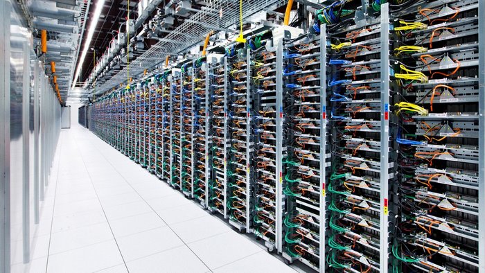 Google data center network server room