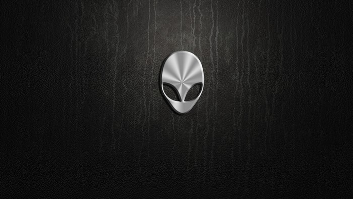 Alienware logo on black textured background