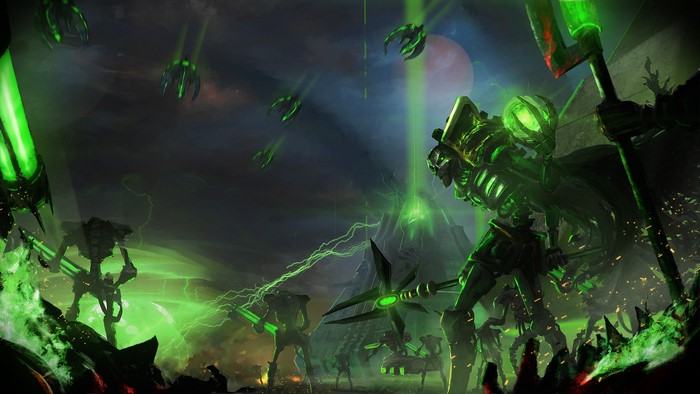 Warhammer 40,000 Necrons in battle
