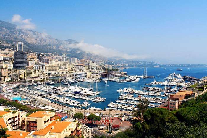 Port Hercules in Monaco with luxury yachts 4K